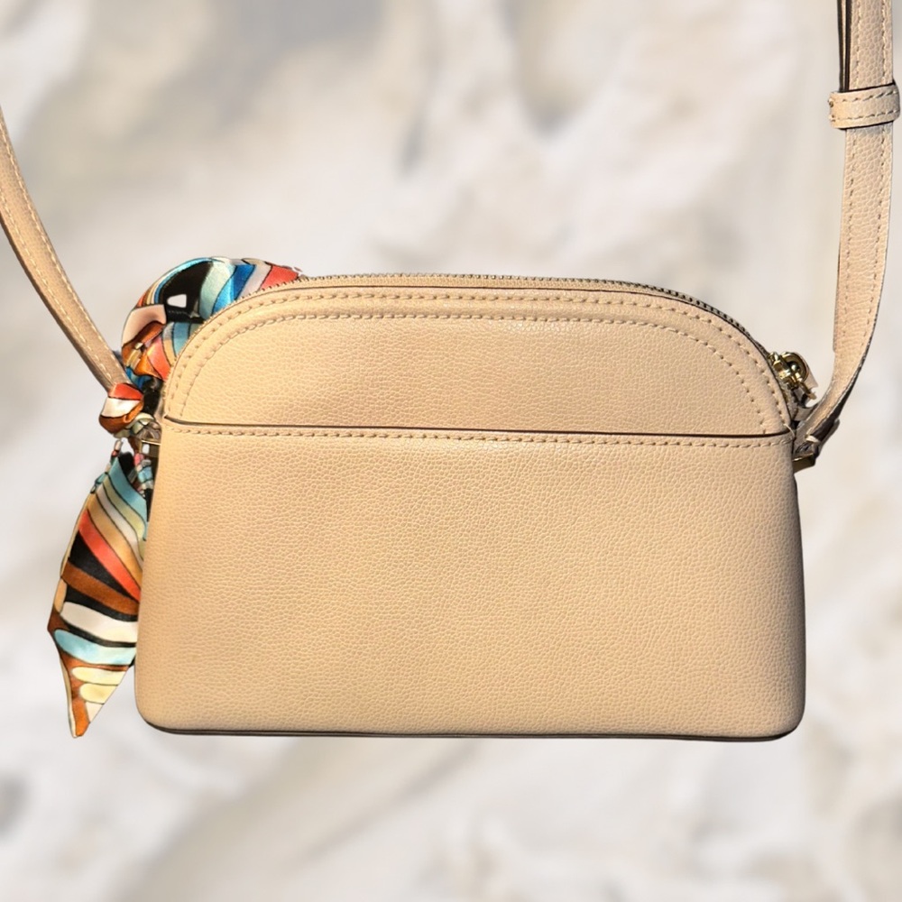 Kate Spade Dome Crossbody Bag in Beige with Colorful Scarf - Picture 3 of 4